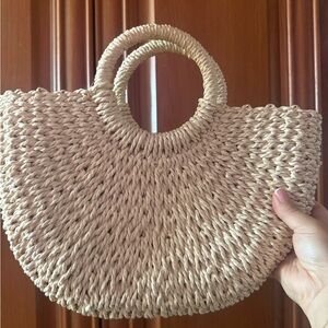 Elegant Tan Woven Handbag